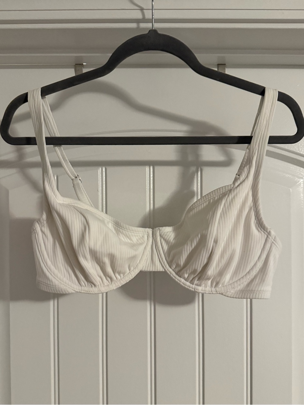 Xhilaration White Ribbed Bikini Top - Underwire Swim Bralette
